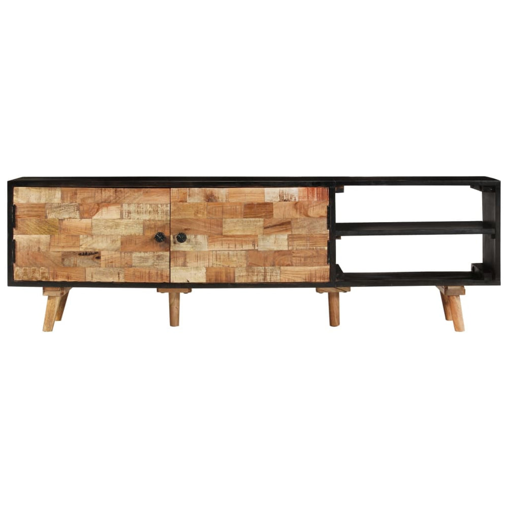 vidaXL TV Cabinet 140x30x45 cm Raw Mango Wood and Solid Acacia Wood
