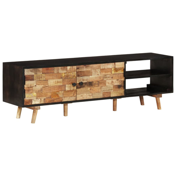 vidaXL TV Cabinet 140x30x45 cm Raw Mango Wood and Solid Acacia Wood