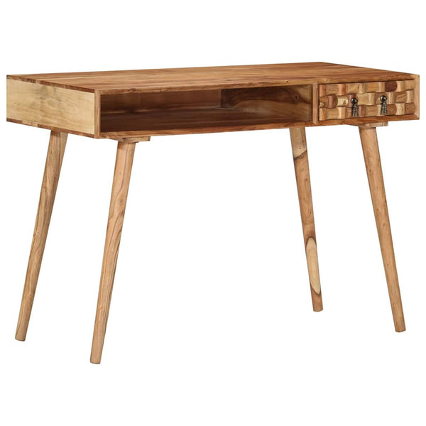 vidaXL Desk 110x50x76 cm Solid Acacia Wood