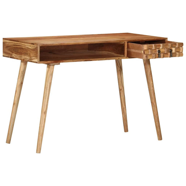 vidaXL Desk 110x50x76 cm Solid Acacia Wood