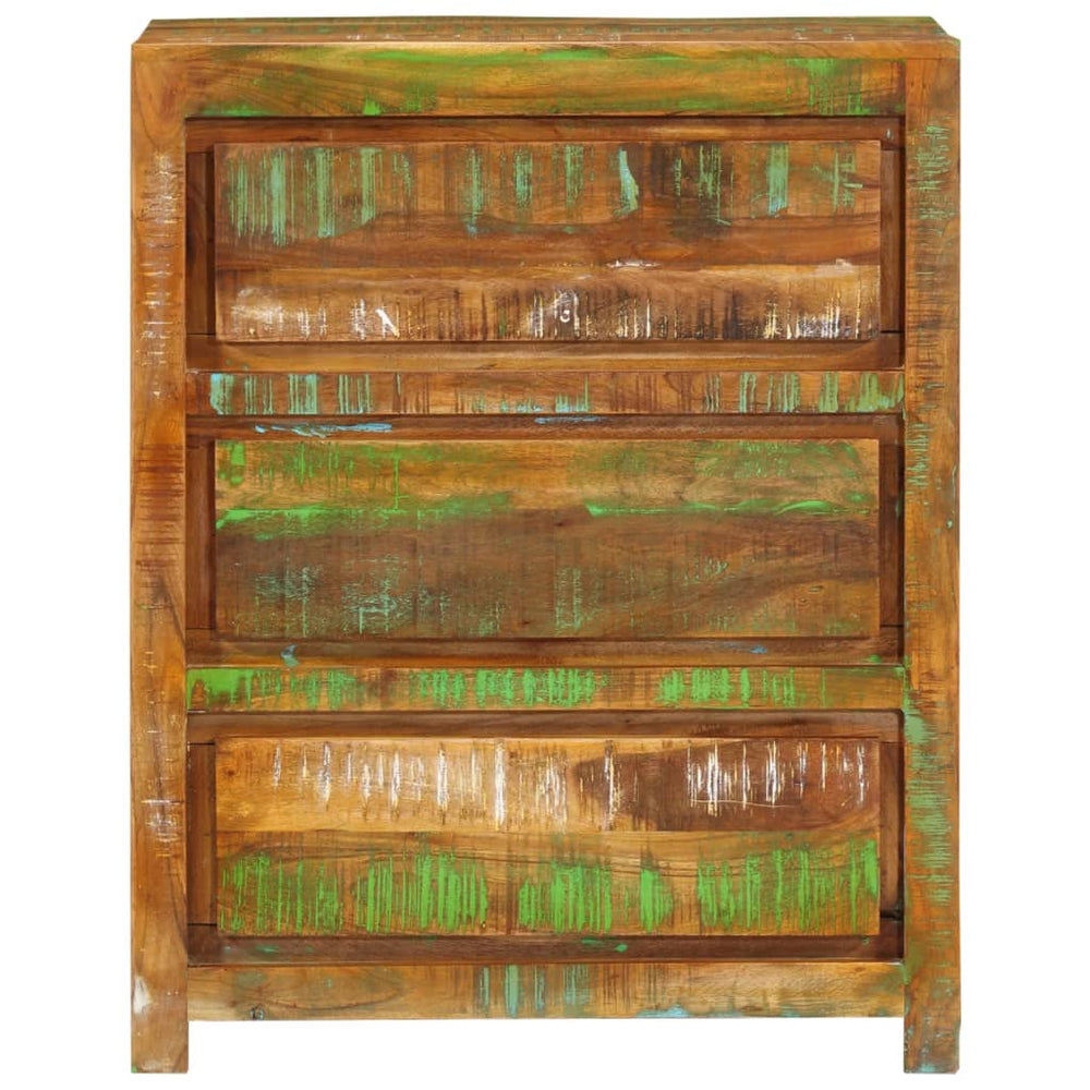 vidaXL Drawer Cabinet Multicolored 60x33x75 cm Solid Reclaimed Wood
