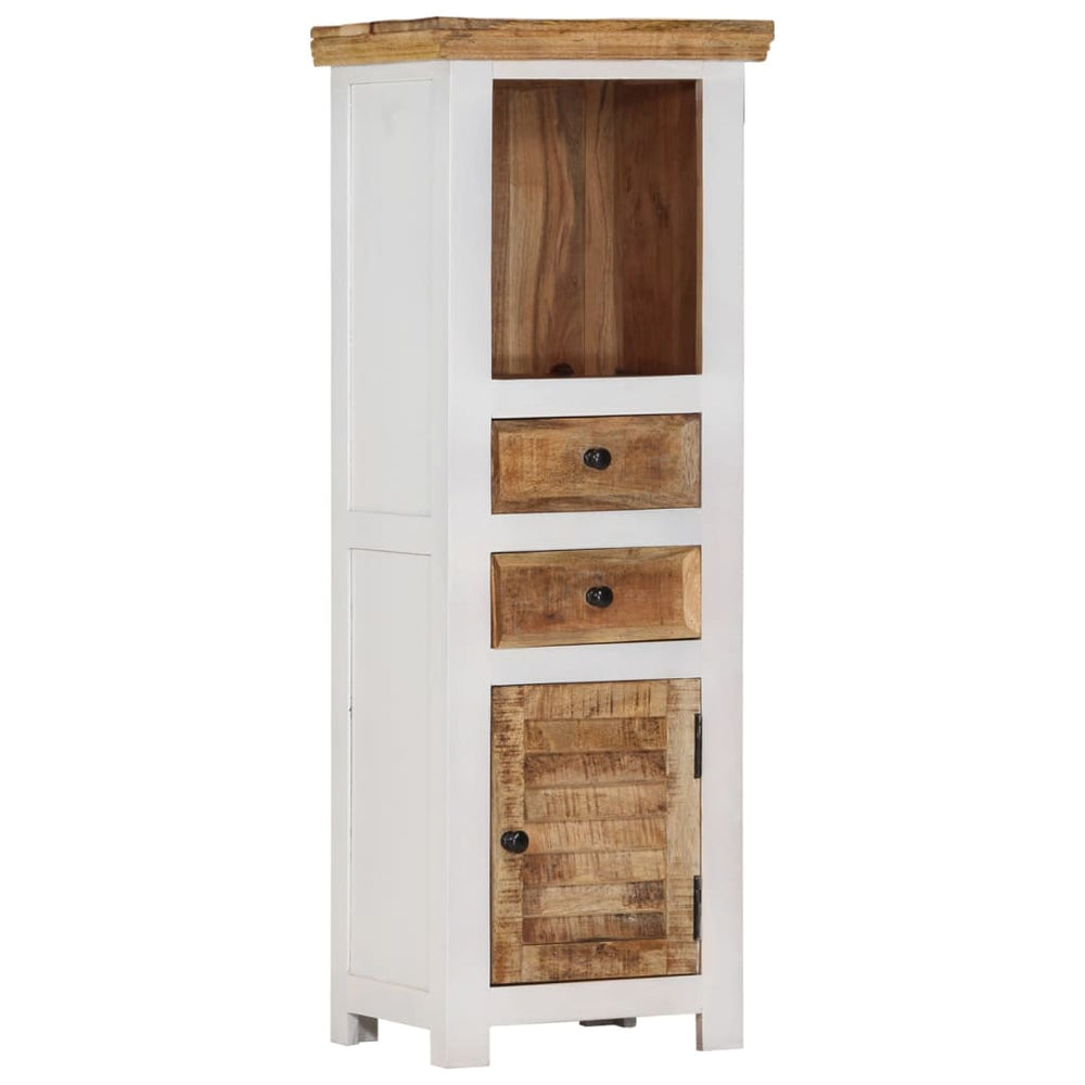 vidaXL Highboard Brown & White 40x30x110 cm Solid Mango and Acacia Wood