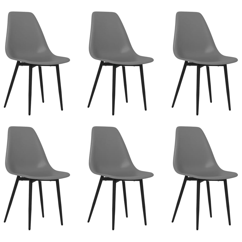 vidaXL Dining Chairs 6 pcs. Grey PP