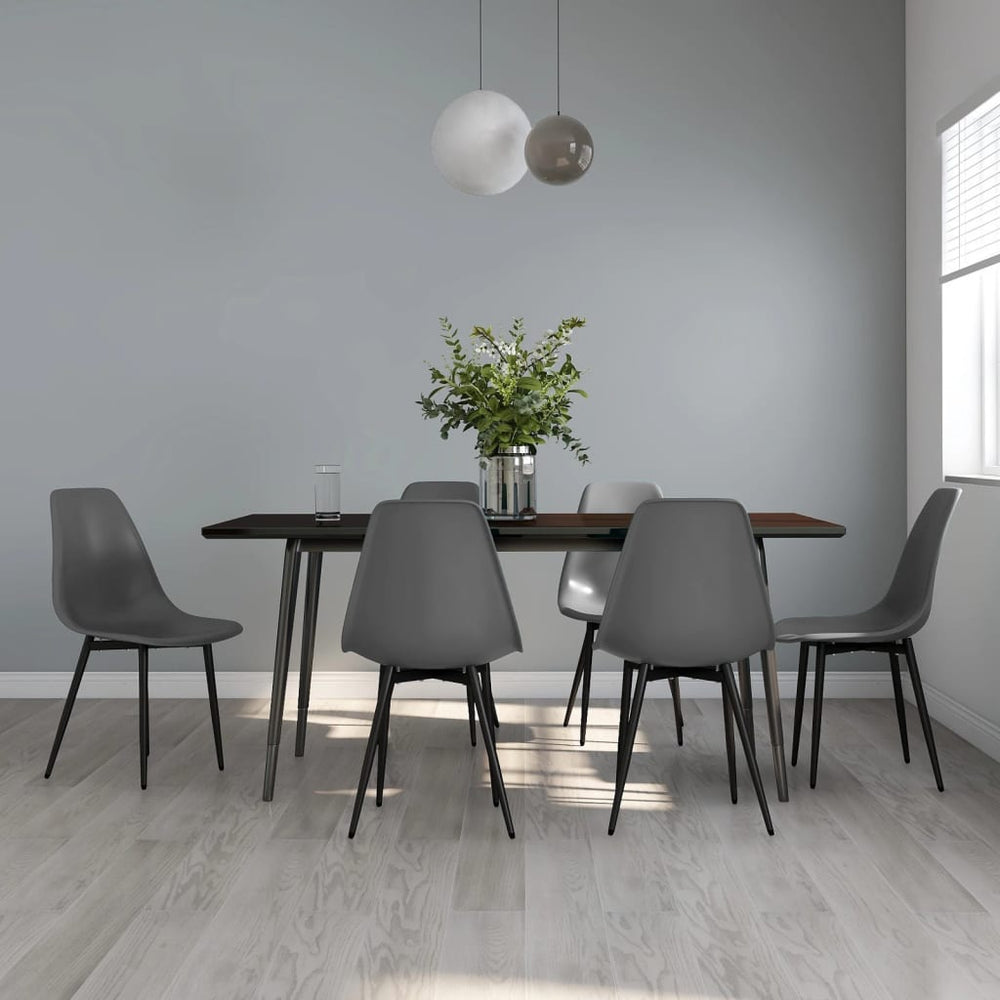 vidaXL Dining Chairs 6 pcs. Grey PP