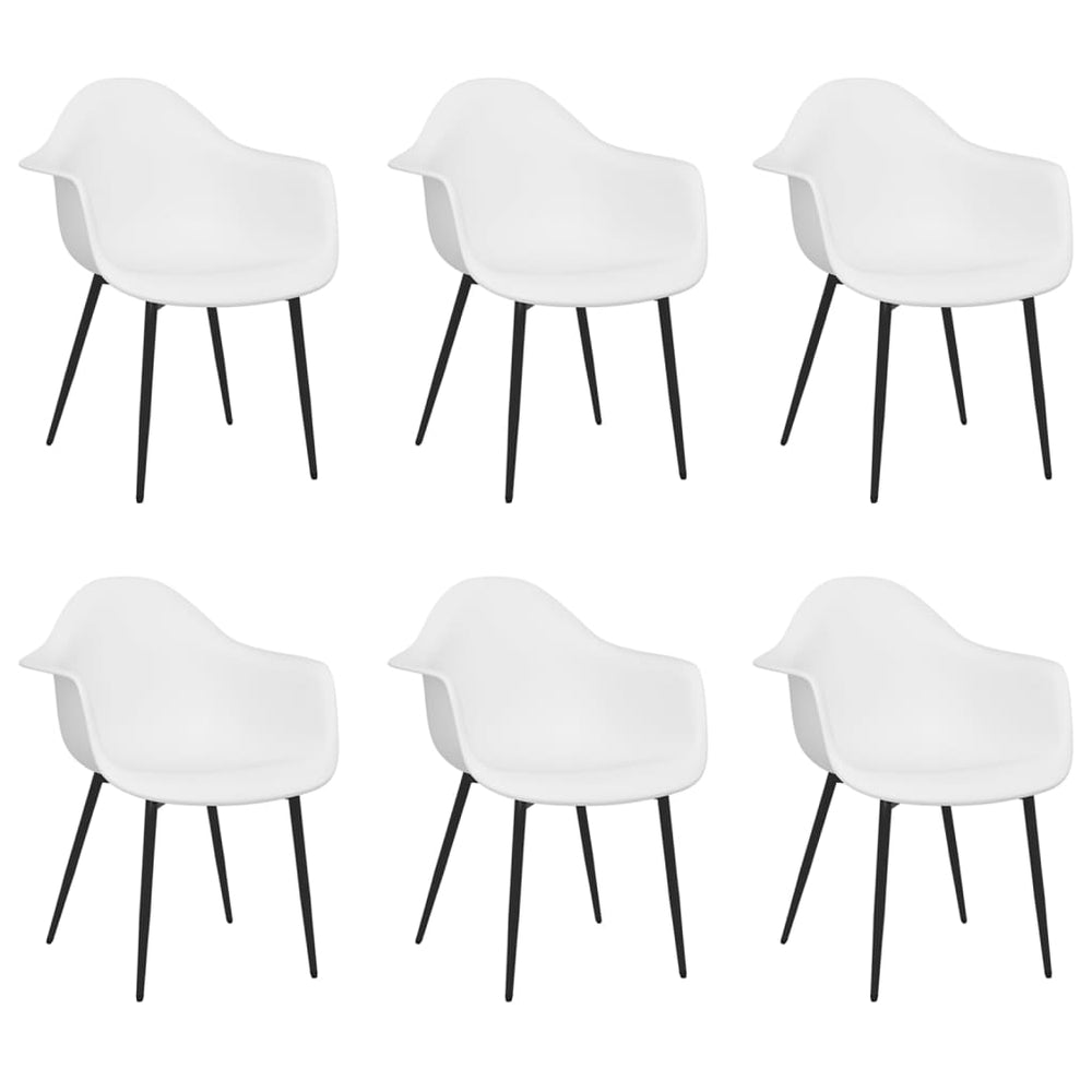 vidaXL Dining Chairs 6 pcs White PP