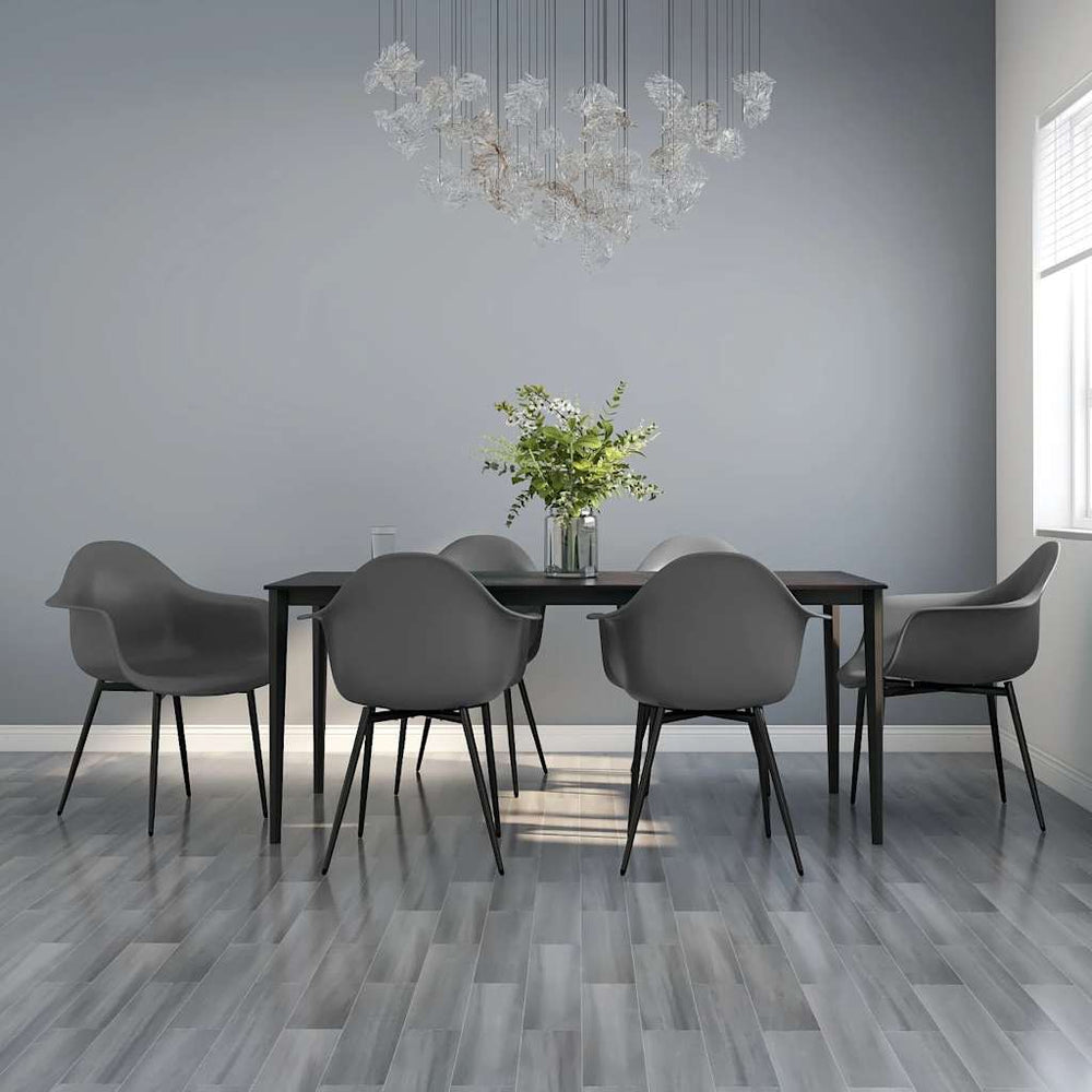 vidaXL Dining Chairs 6 pcs. Grey PP