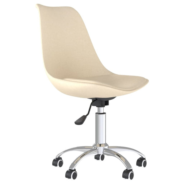 vidaXL Dining Chairs 4 pcs. Swivel Cream Fabric