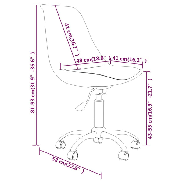 vidaXL Dining Chairs 4 pcs. Swivel Cream Fabric
