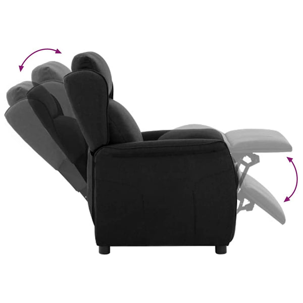 vidaXL Deck Chair Black 66.5 x 94 x 101.5 cm Polyester