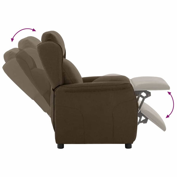 vidaXL Sun Lounger Brown 66.5 x 94 x 101.5 cm Polyester