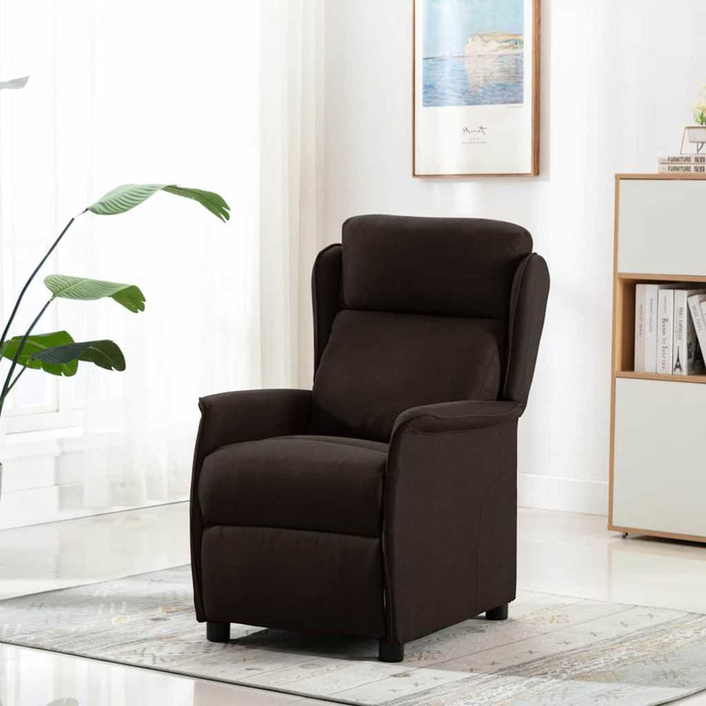 vidaXL Sun Lounger Dark Brown 66.5 x 94 x 101.5 cm Polyester