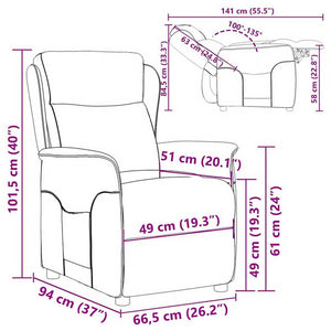 vidaXL Sun Lounger Taupe 66.5 x 94 x 101.5 cm Polyester