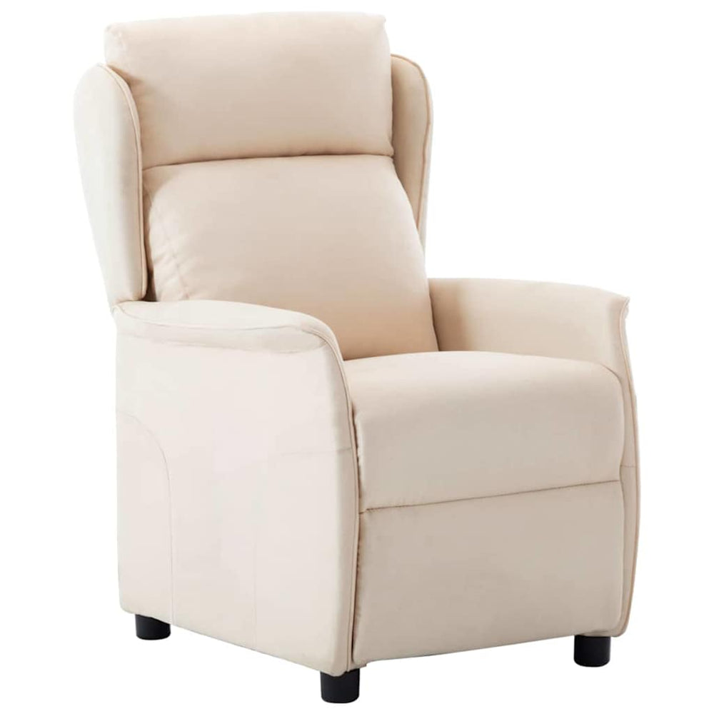 vidaXL Deck Chair Cream 66.5 x 94 x 101.5 cm Polyester