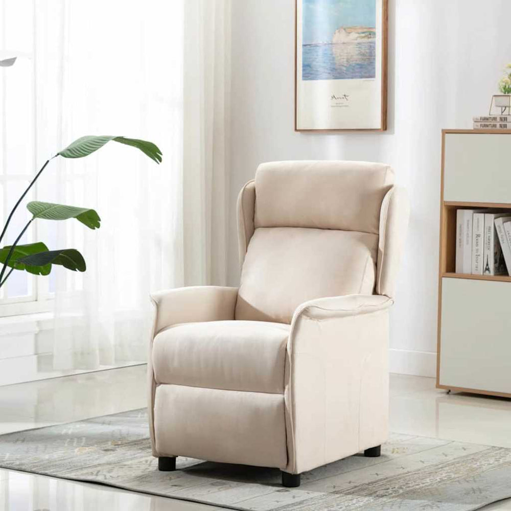 vidaXL Deck Chair Cream 66.5 x 94 x 101.5 cm Polyester