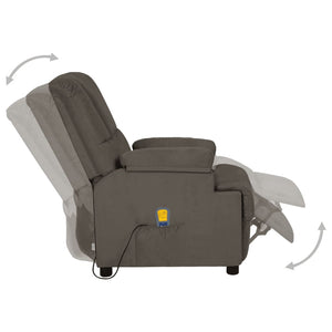vidaXL Massage Recliner Dark Grey Microfiber Fabric