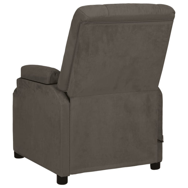 vidaXL Massage Recliner Dark Grey Microfiber Fabric