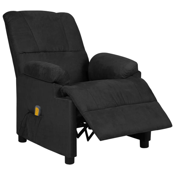 vidaXL Massage Recliner Black Microfiber Fabric