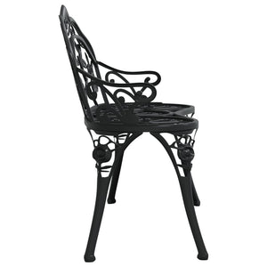 vidaXL Garden Bench 100 cm Cast Aluminium Black
