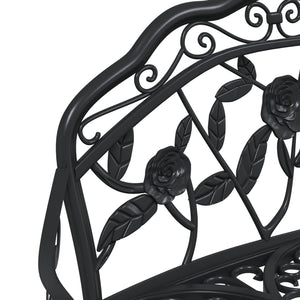 vidaXL Garden Bench 100 cm Cast Aluminium Black