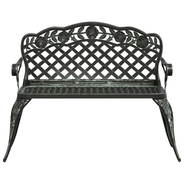 vidaXL Garden Bench 108 cm Cast Aluminium Green