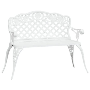 vidaXL Garden Bench 108 cm Cast Aluminum White