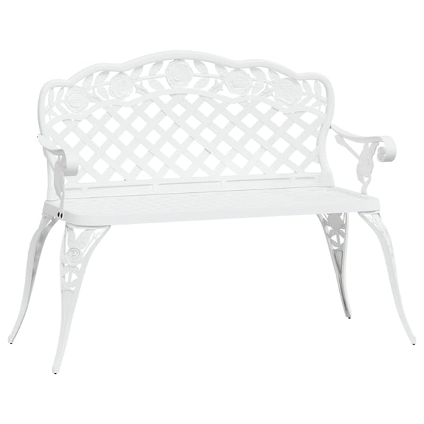vidaXL Garden Bench 108 cm Cast Aluminum White