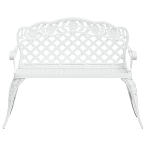 vidaXL Garden Bench 108 cm Cast Aluminum White