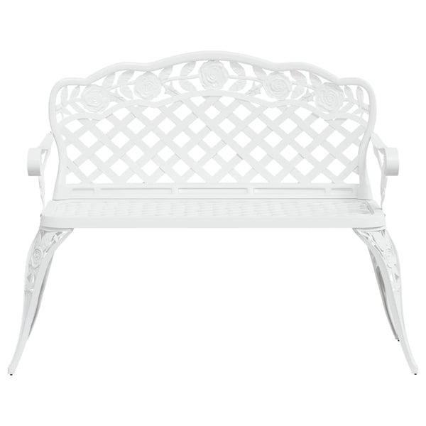 vidaXL Garden Bench 108 cm Cast Aluminum White
