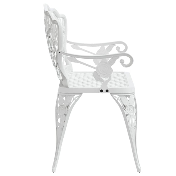 vidaXL Garden Bench 108 cm Cast Aluminum White