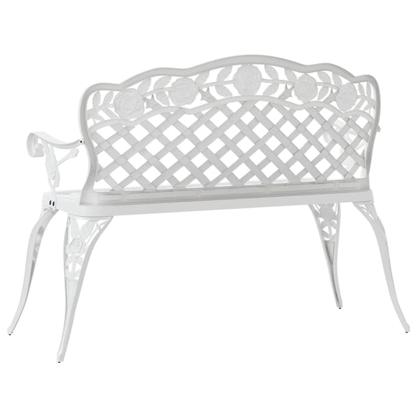 vidaXL Garden Bench 108 cm Cast Aluminum White