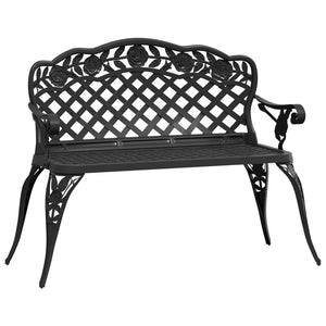 vidaXL Garden Bench 108 cm Cast Aluminium Black