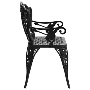vidaXL Garden Bench 108 cm Cast Aluminium Black