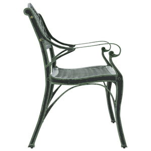 vidaXL Garden Bench 102 cm Cast Aluminium Green