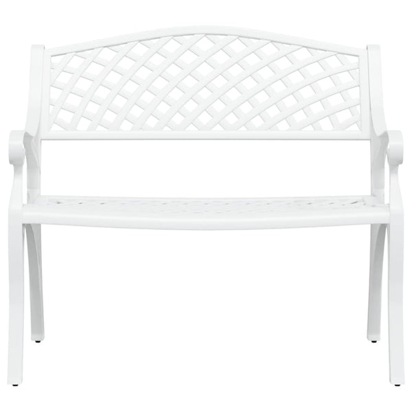 vidaXL Garden Bench 102 cm Cast Aluminium White