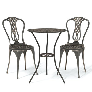 vidaXL 3-Piece Cast Aluminum Bistro Set Bronze