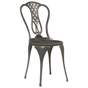 vidaXL 3-Piece Cast Aluminum Bistro Set Bronze