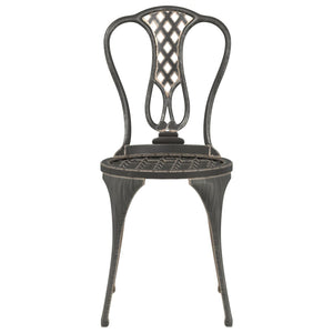 vidaXL 3-Piece Cast Aluminum Bistro Set Bronze