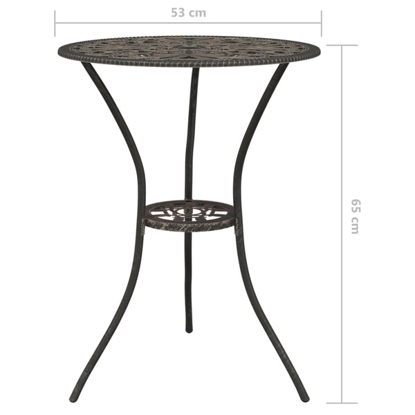 vidaXL 3-Piece Cast Aluminum Bistro Set Bronze