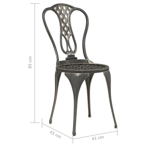 vidaXL 3-Piece Cast Aluminum Bistro Set Bronze