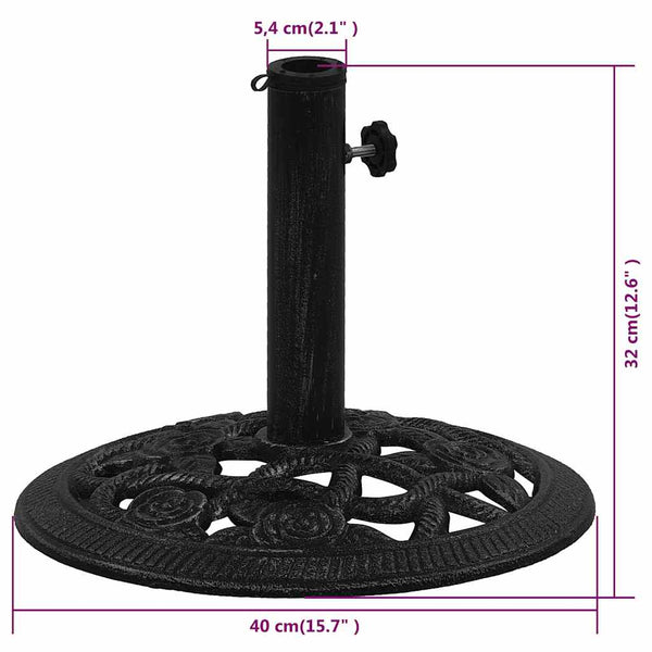 vidaXL Parasol Base Black 40x40x32 cm Cast Iron
