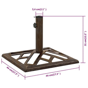vidaXL Parasol Base Bronze 44x44x31 cm Cast Iron