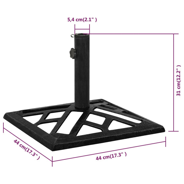 vidaXL Parasol Base Black 44x44x31 cm Cast Iron