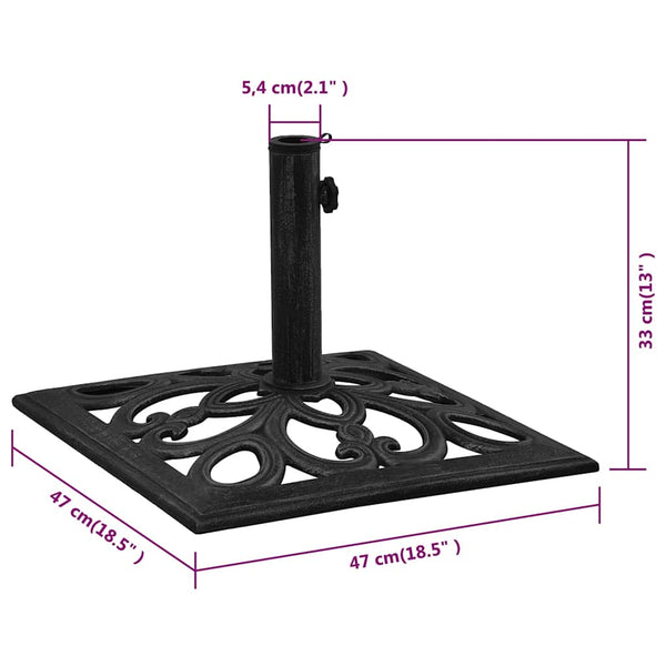 vidaXL Parasol Base Black 47x47x33 cm Cast Iron