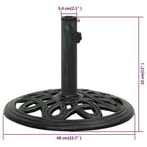 vidaXL Parasol Base Green 40x40x32 cm Cast Iron