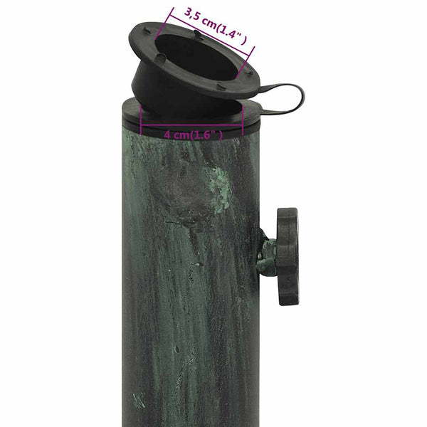vidaXL Parasol Base Green 40x40x32 cm Cast Iron