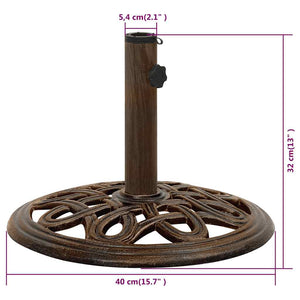 vidaXL Parasol Base Bronze 40x40x32 cm Cast Iron