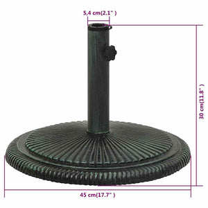 vidaXL Parasol Base Green 45x45x30 cm Cast Iron