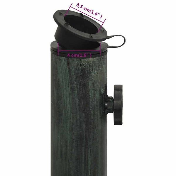 vidaXL Parasol Base Green 45x45x30 cm Cast Iron