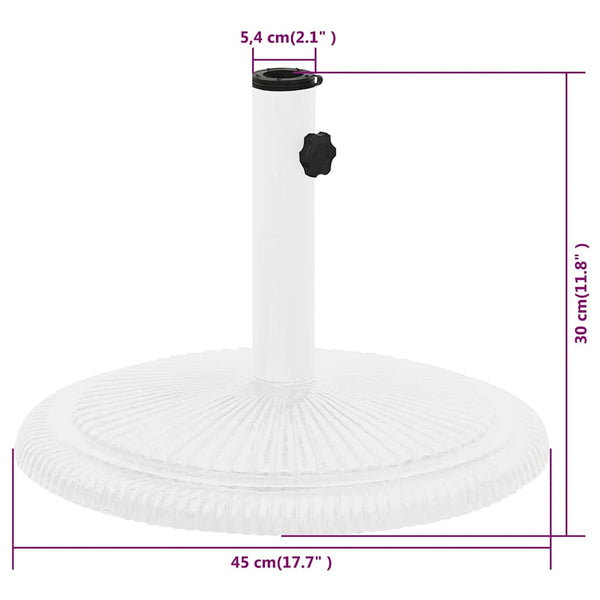 vidaXL Parasol Base White 45x45x30 cm Cast Iron