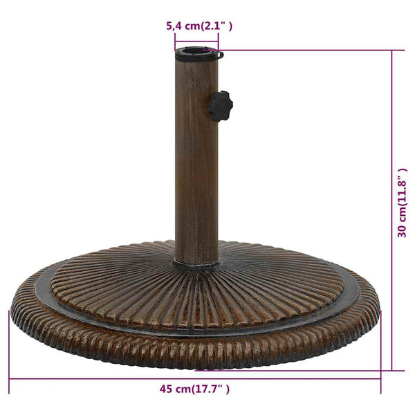vidaXL Parasol Base Bronze 45x45x30 cm Cast Iron